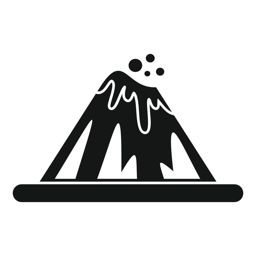 Big volcano erupting molten lava magma simple icon vector