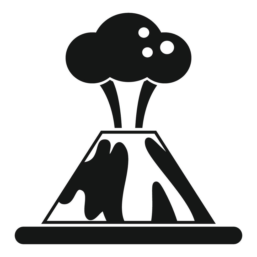 Volcano erupting with smoke and ash cloud vector