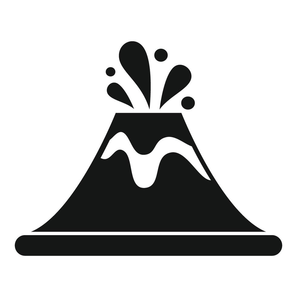 Volcano erupting with lava flowing down its side vector
