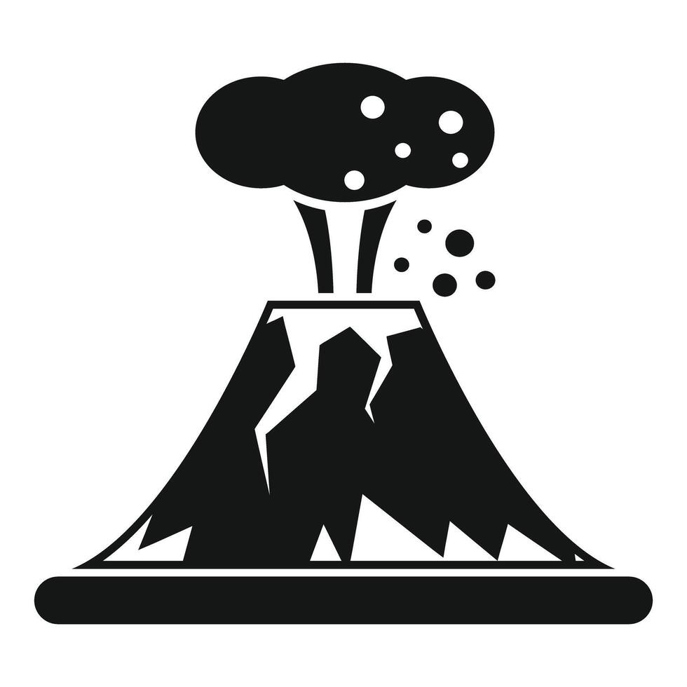 Black volcano erupting with smoke and magma rocks vector