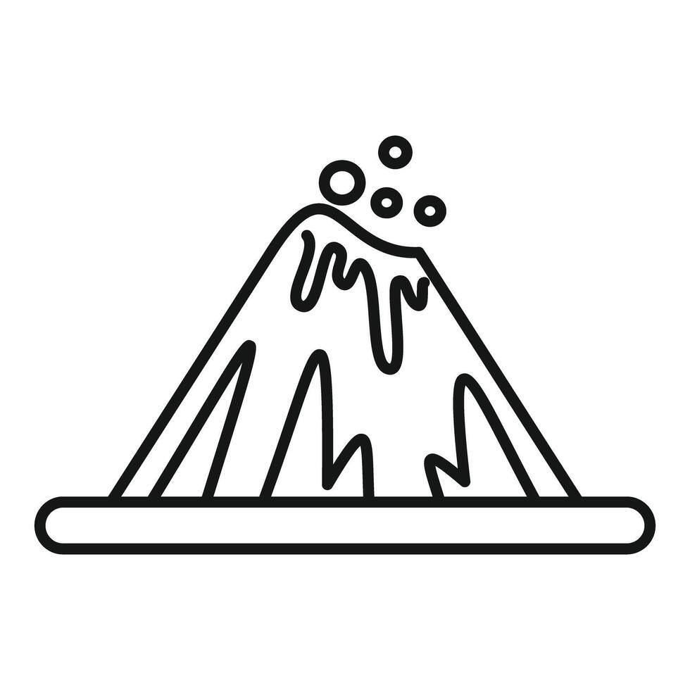 Volcano erupting with lava flowing down its slopes vector