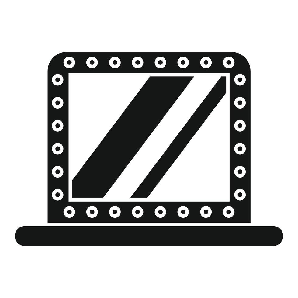Makeup mirror with light bulbs for professional make up vector