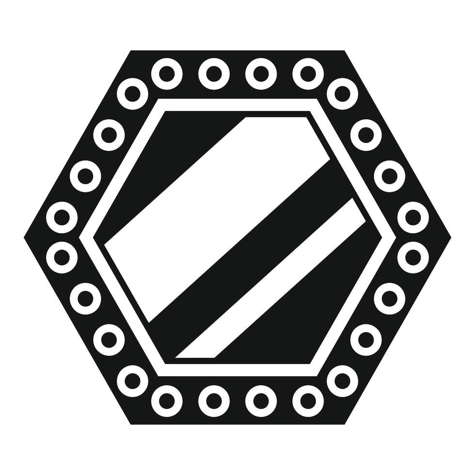 Hexagon mirror with light bulbs reflecting light icon simple style vector