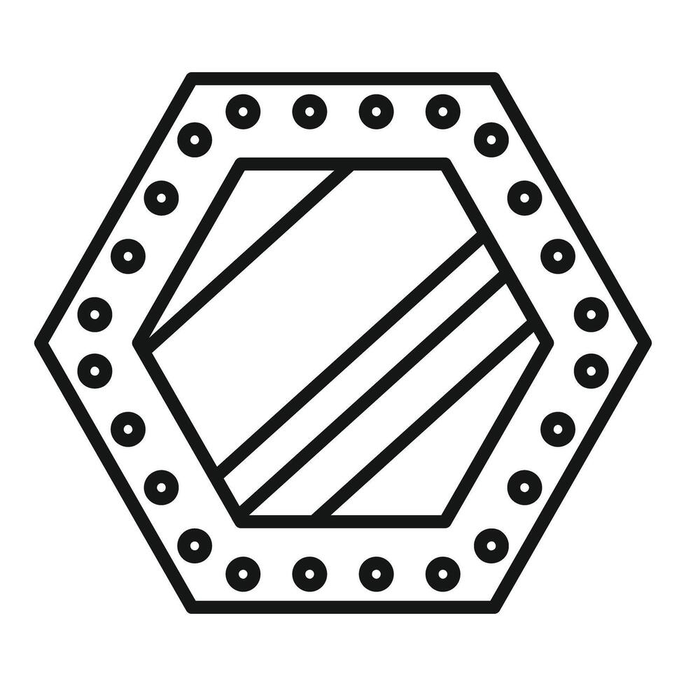 Hexagon mirror with light bulbs is reflecting light vector