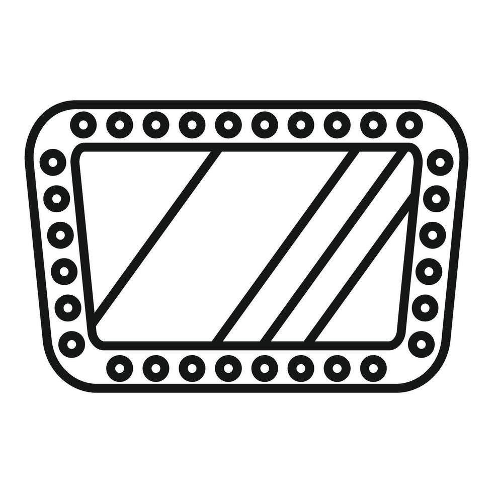 Dressing room mirror with light bulbs reflecting light icon outline style vector