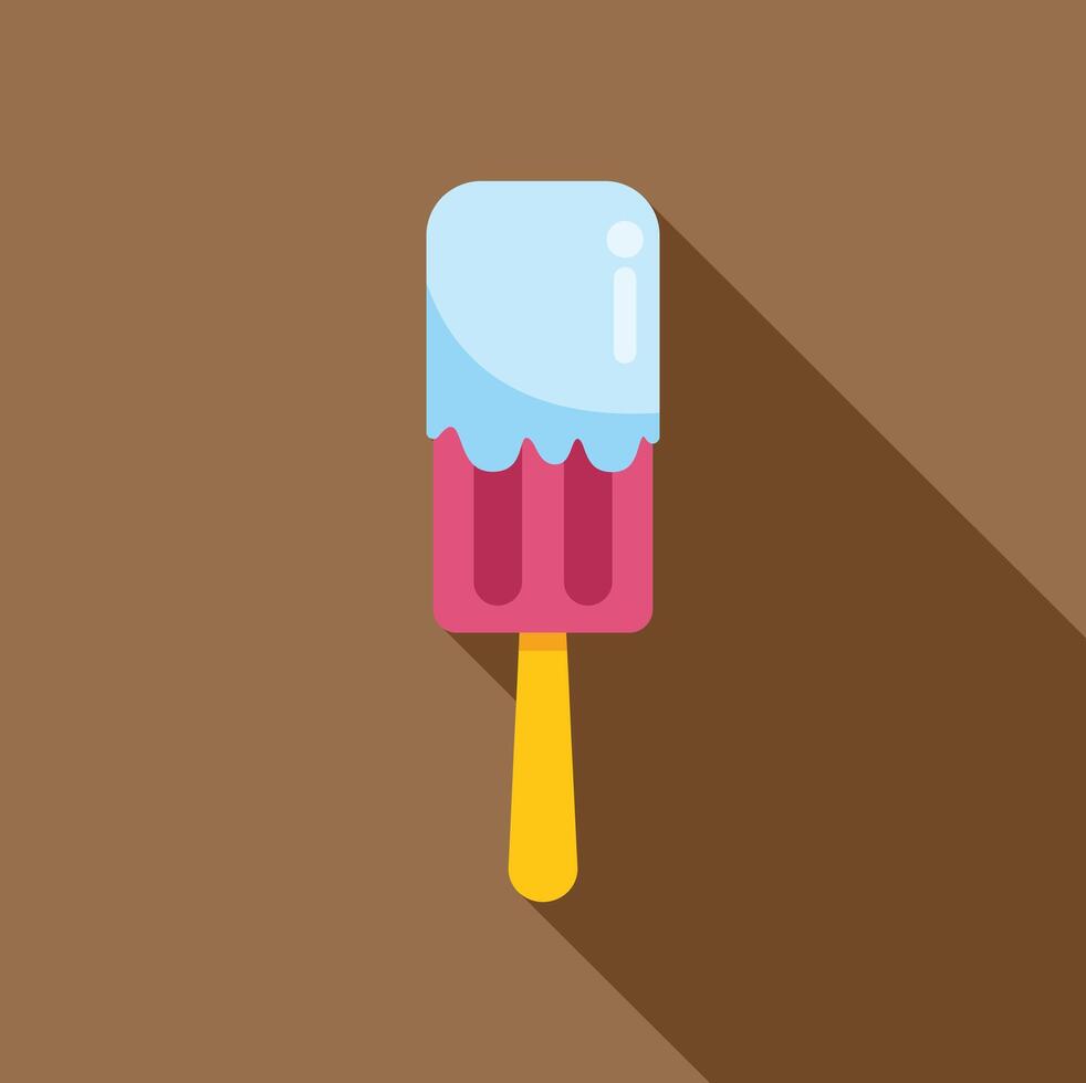 Pink ice cream bar melting on brown background vector