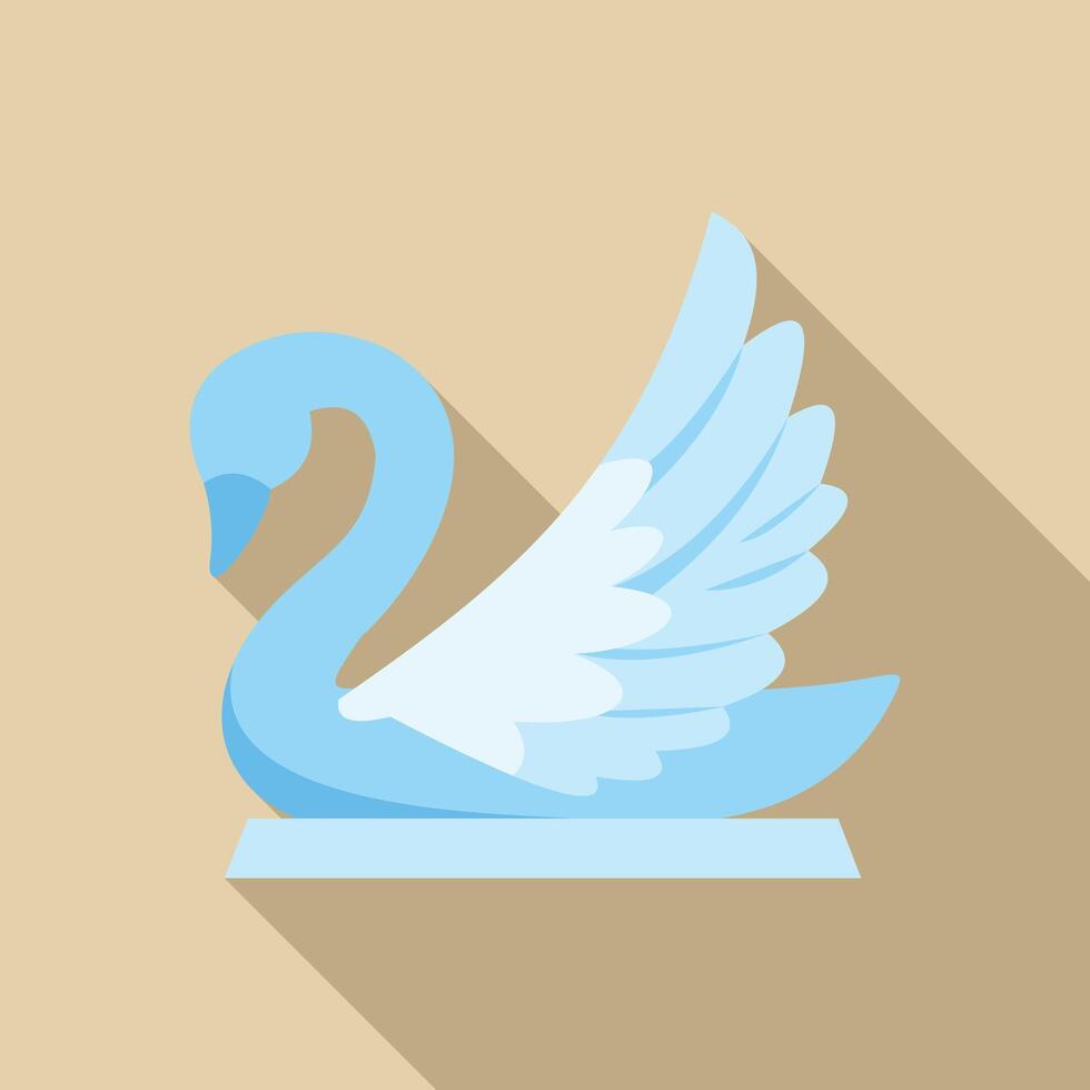 Blue swan spreading its wings on a pedestal vector