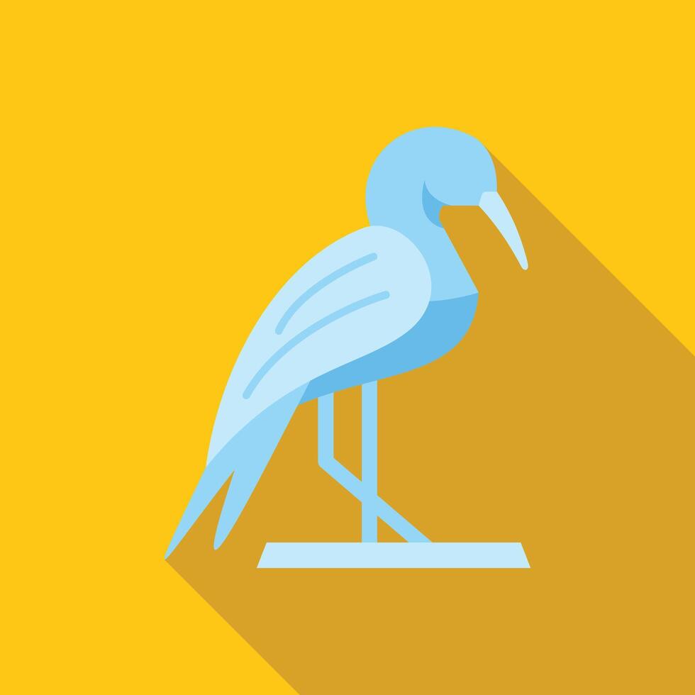Blue heron bird posing on a yellow background vector