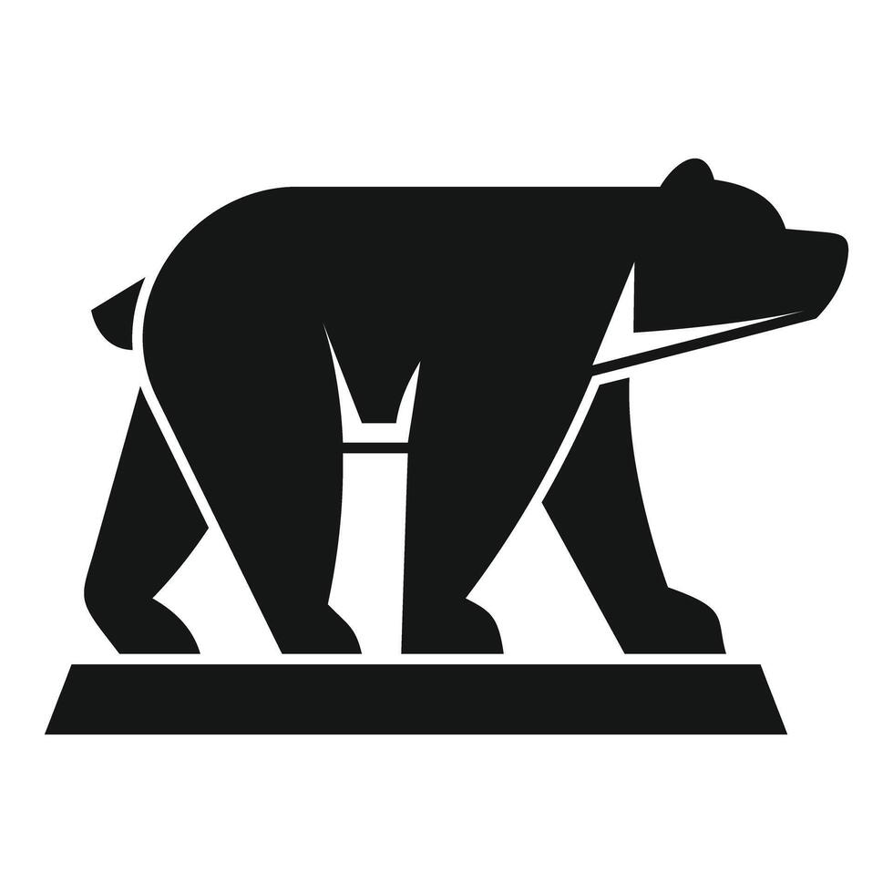 Black bear walking silhouette icon design vector