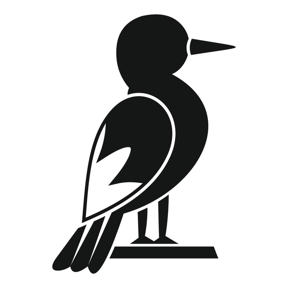Woodpecker standing on branch icon simple style vector