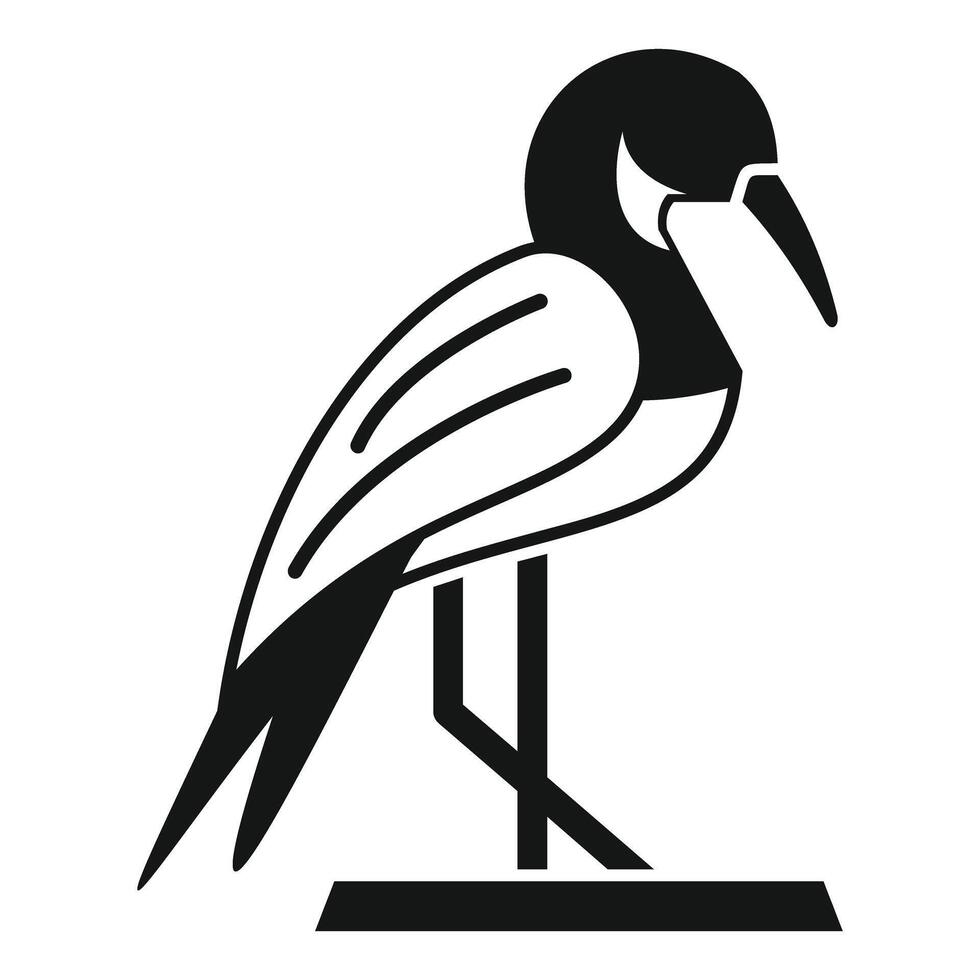 Egyptian ibis bird standing on perch logo vector