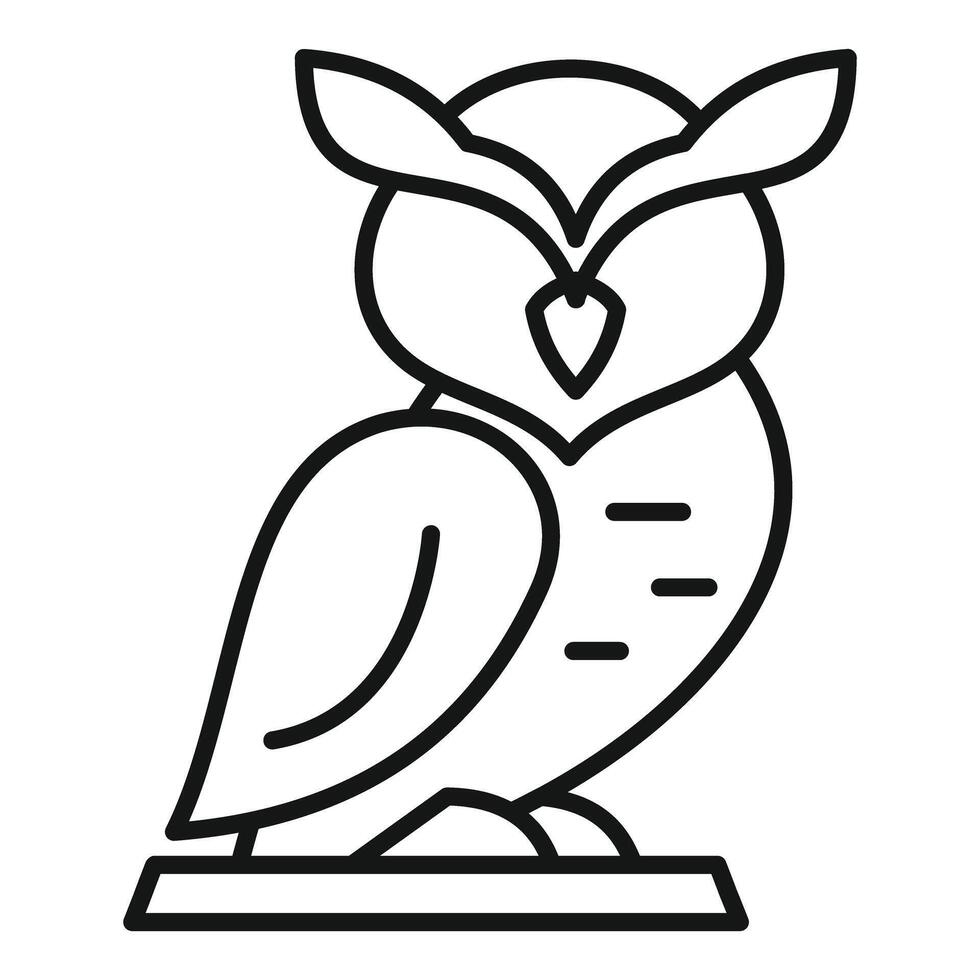 Line art style drawing of an owl standing on a platform vector