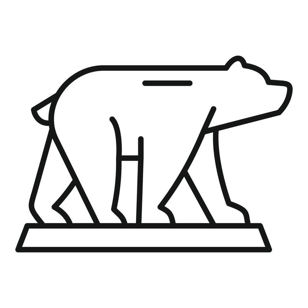 Bear piggy bank saving money icon thin line vector illustration