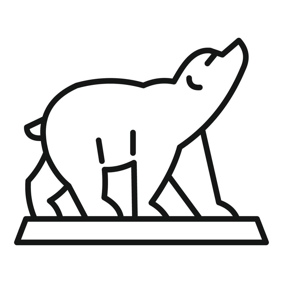 Bear statue standing on a pedestal looking up vector