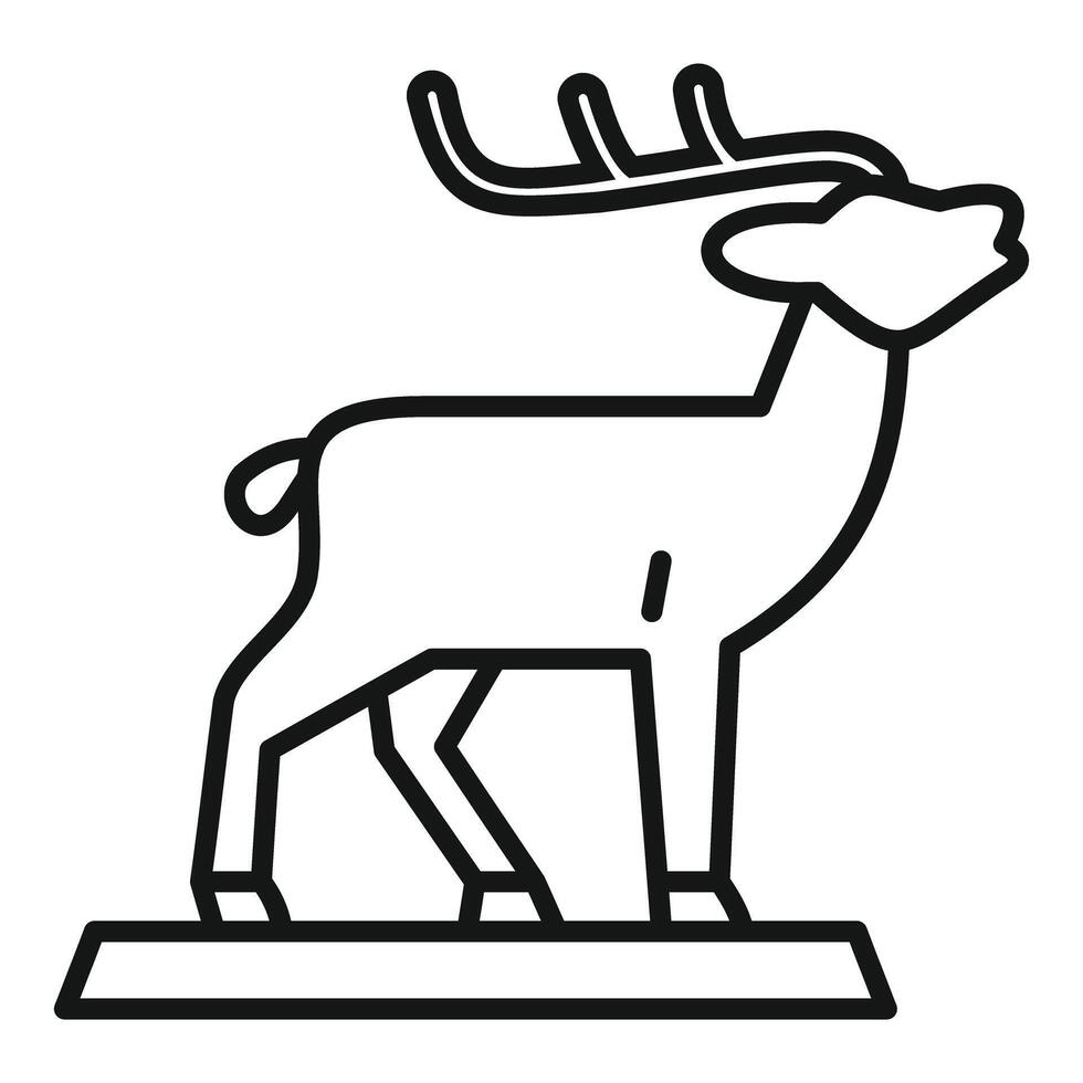 Museum exhibit of a deer standing on a platform vector