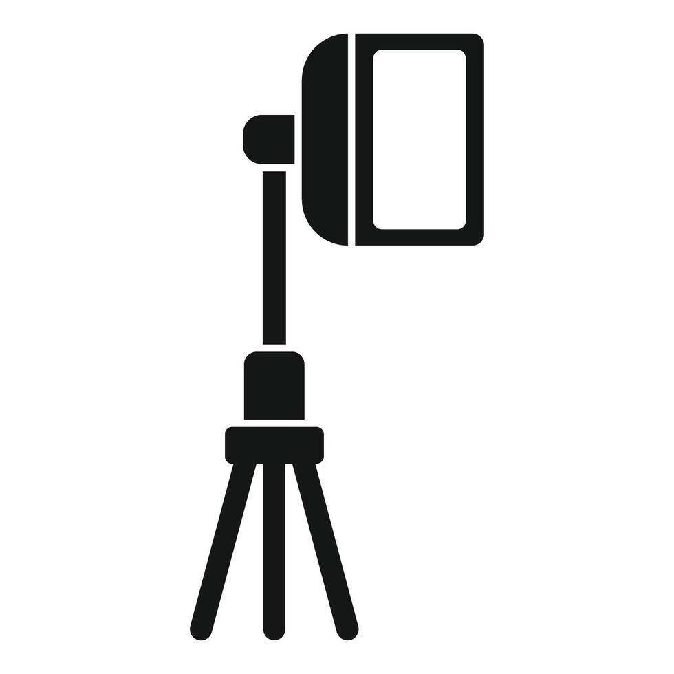 Studio spotlight on tripod illuminating area for filming movie scene vector