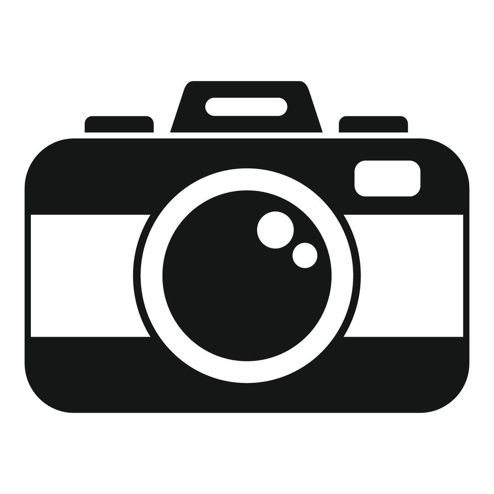 Black and white digital camera icon representing photography vector