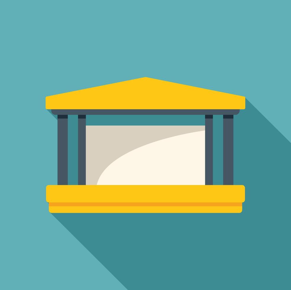 Yellow street food stand with empty countertop offering refreshments vector