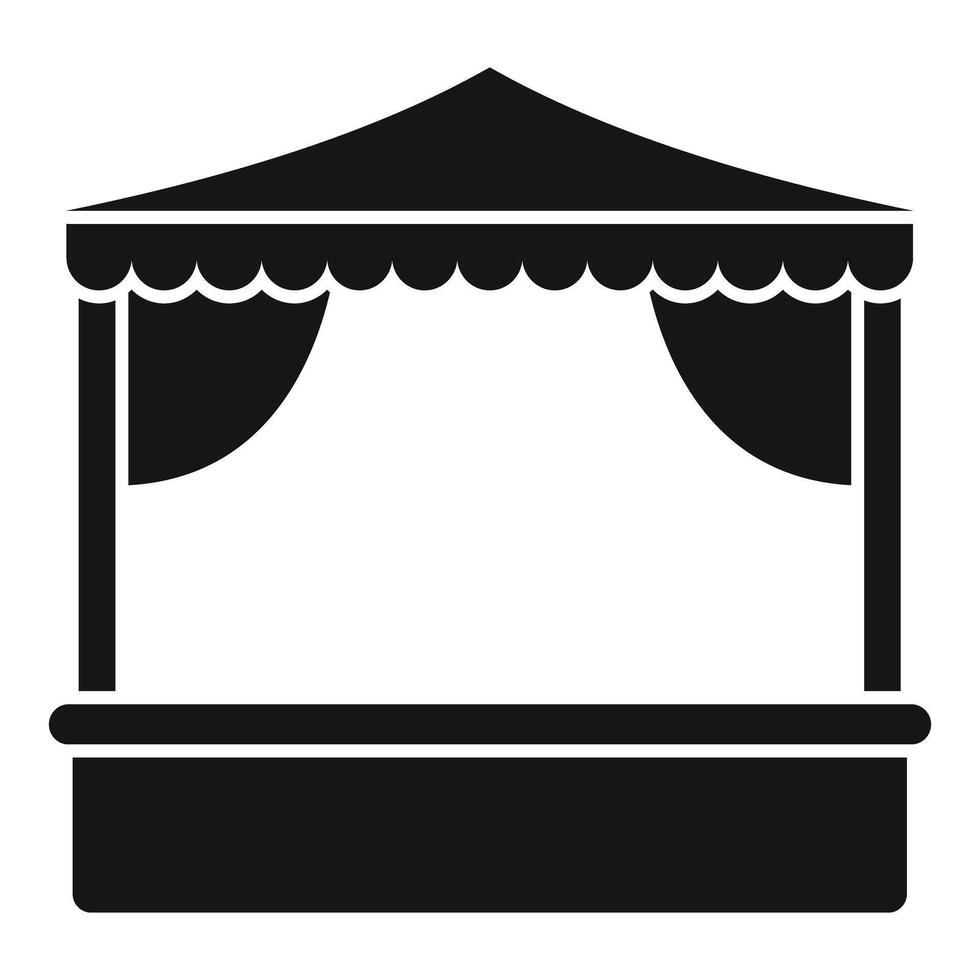 Simple vector of a market stall with curtains and counter