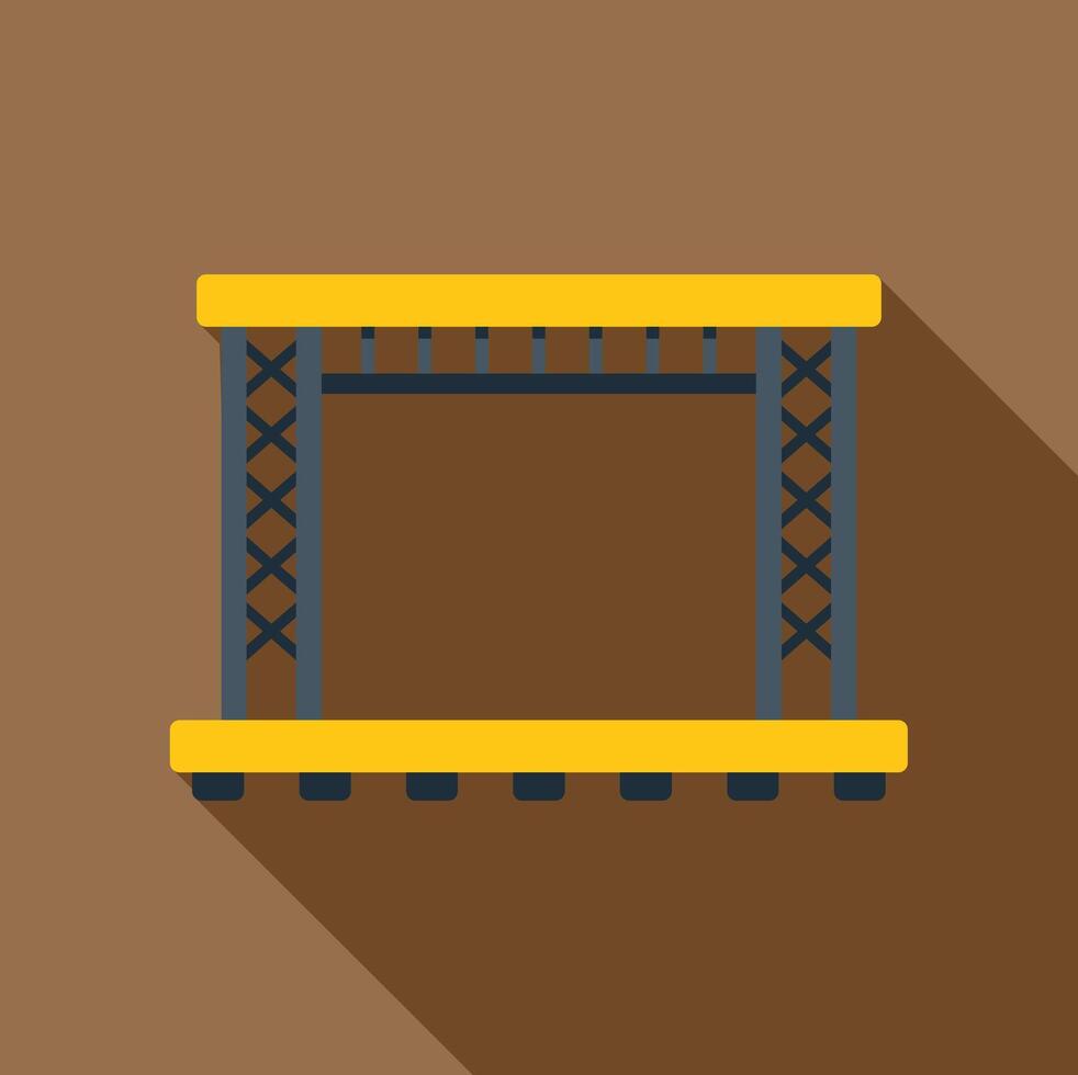 Empty stage with metal construction standing on brown background vector