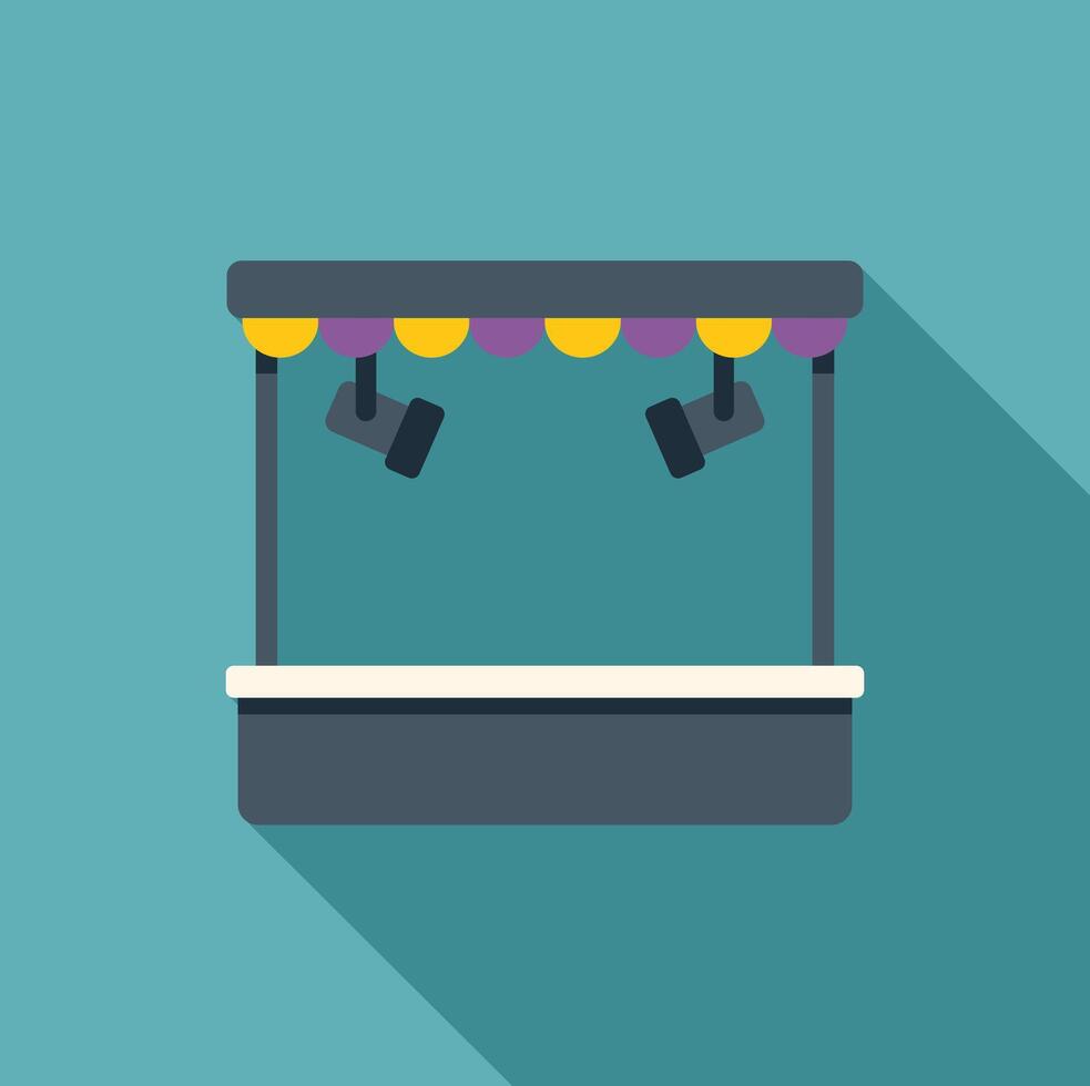 Street food stall with awning and spotlights is waiting for customers vector