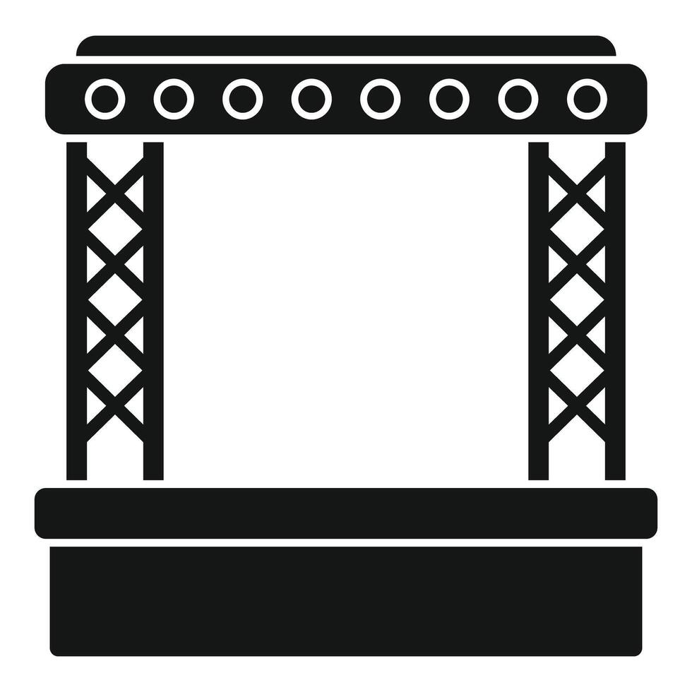 Empty stage with lighting equipment for show and concert vector