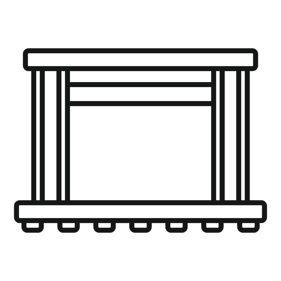 Wooden market counter with empty top standing on white background vector