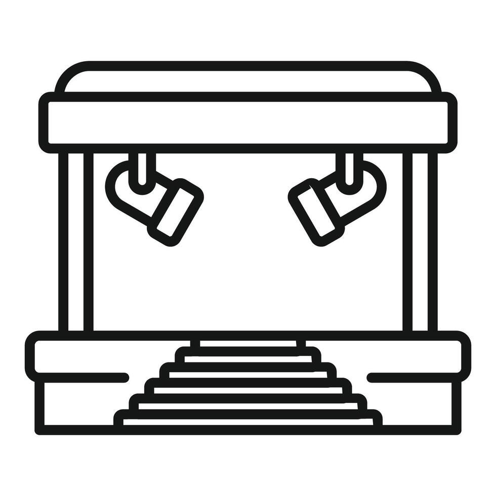 Empty illuminated stage with spotlights for show or presentation vector