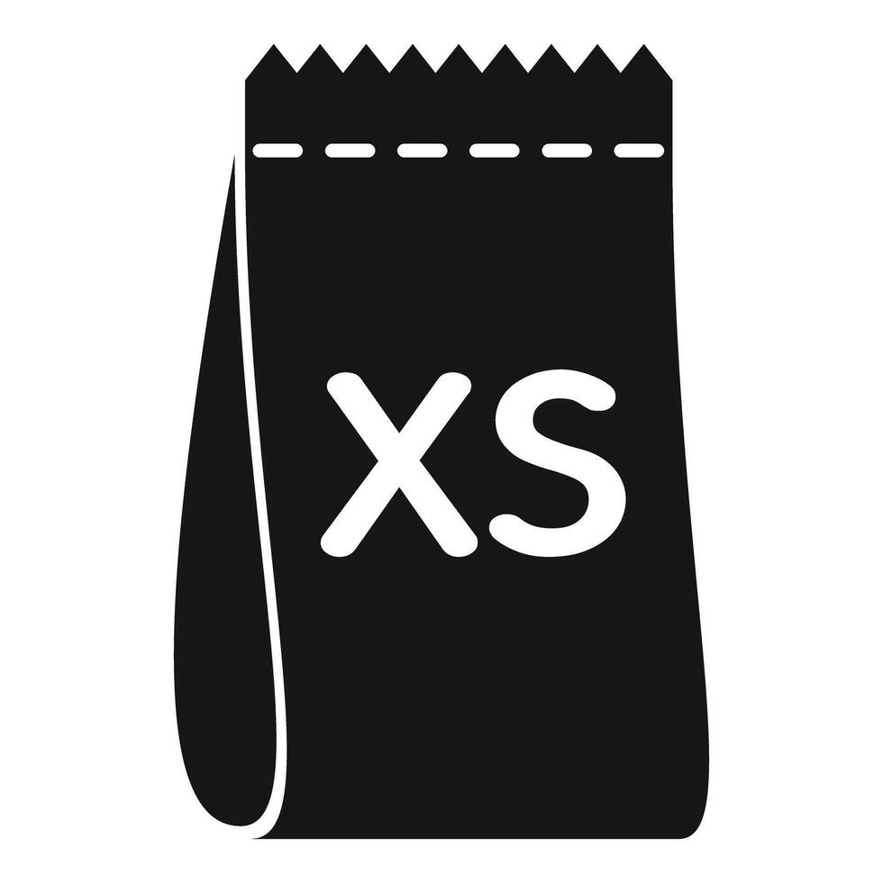 Extra small size clothing label icon showing garment dimensions vector