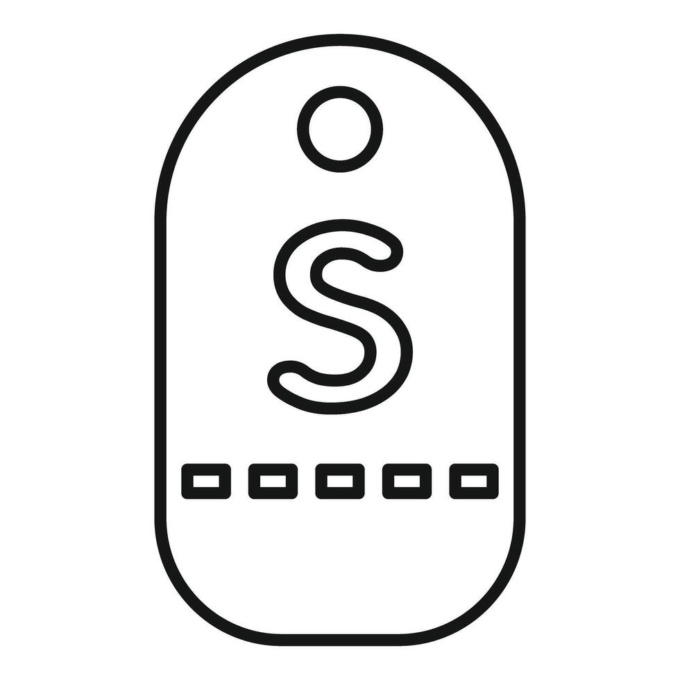 Tag with letter s for small size icon outline style vector
