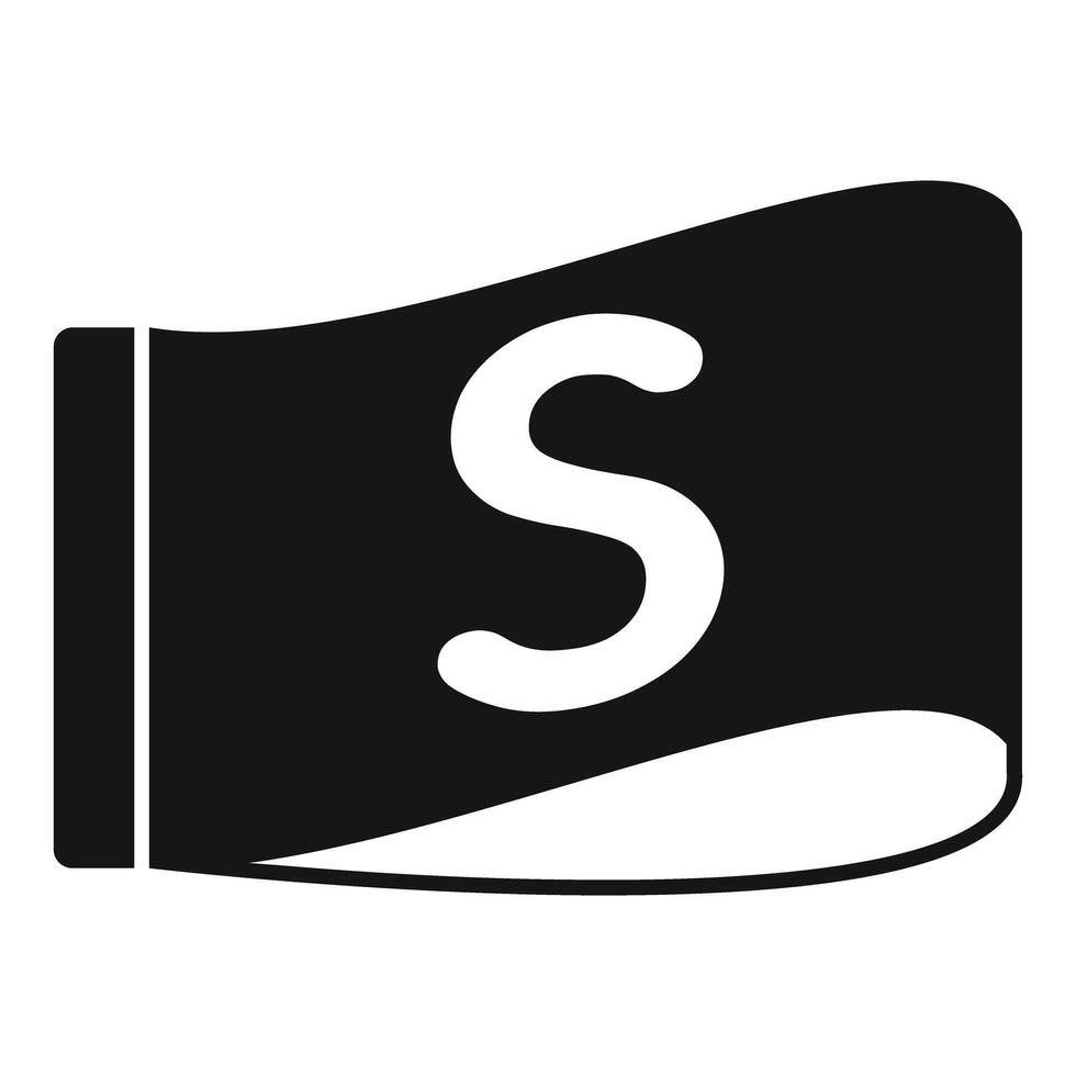 Black clothes label with s size sign icon simple style vector