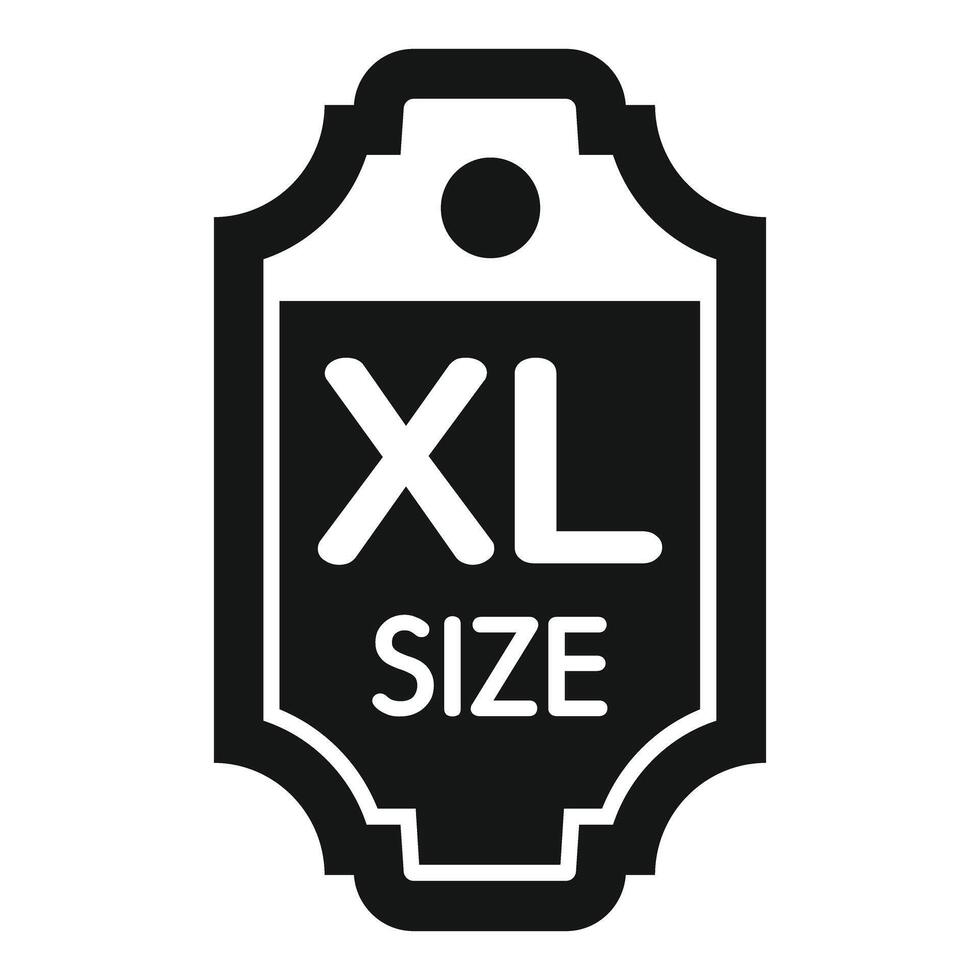 Xl size clothing tag icon showing big dimensions vector