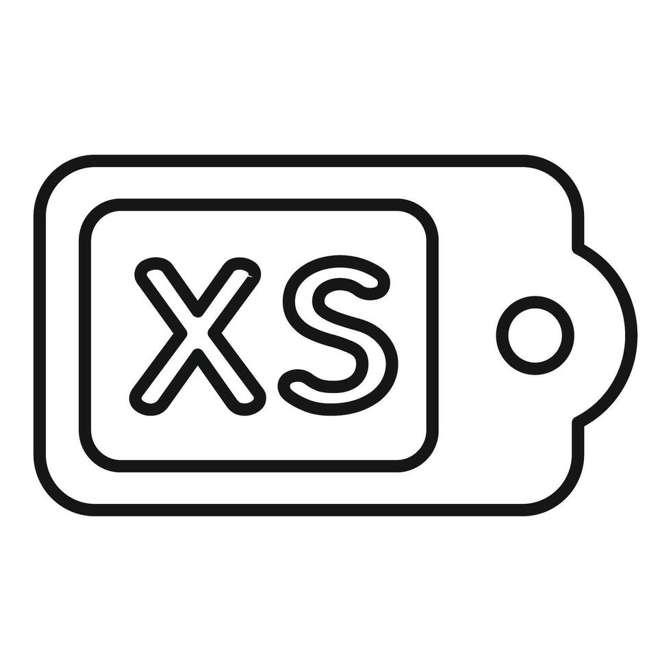 Extra small size clothing tag icon representing garment dimensions vector