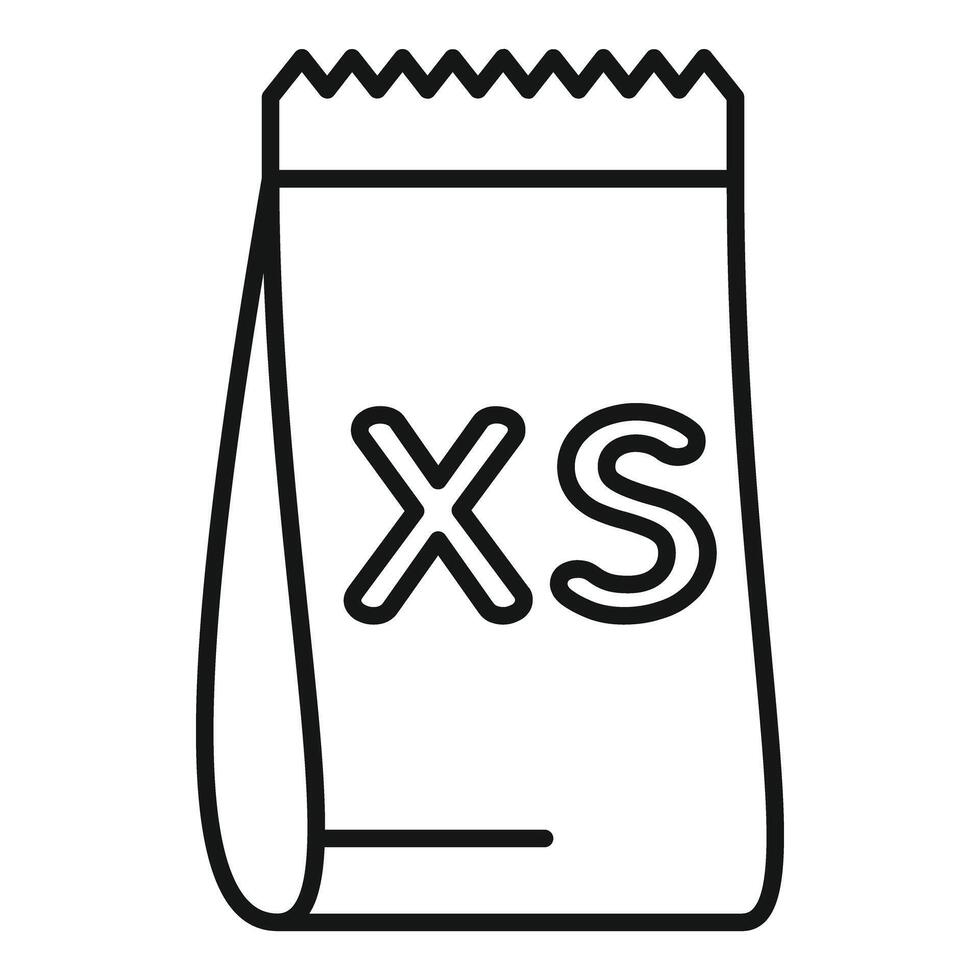 Extra small size clothing tag icon vector outline