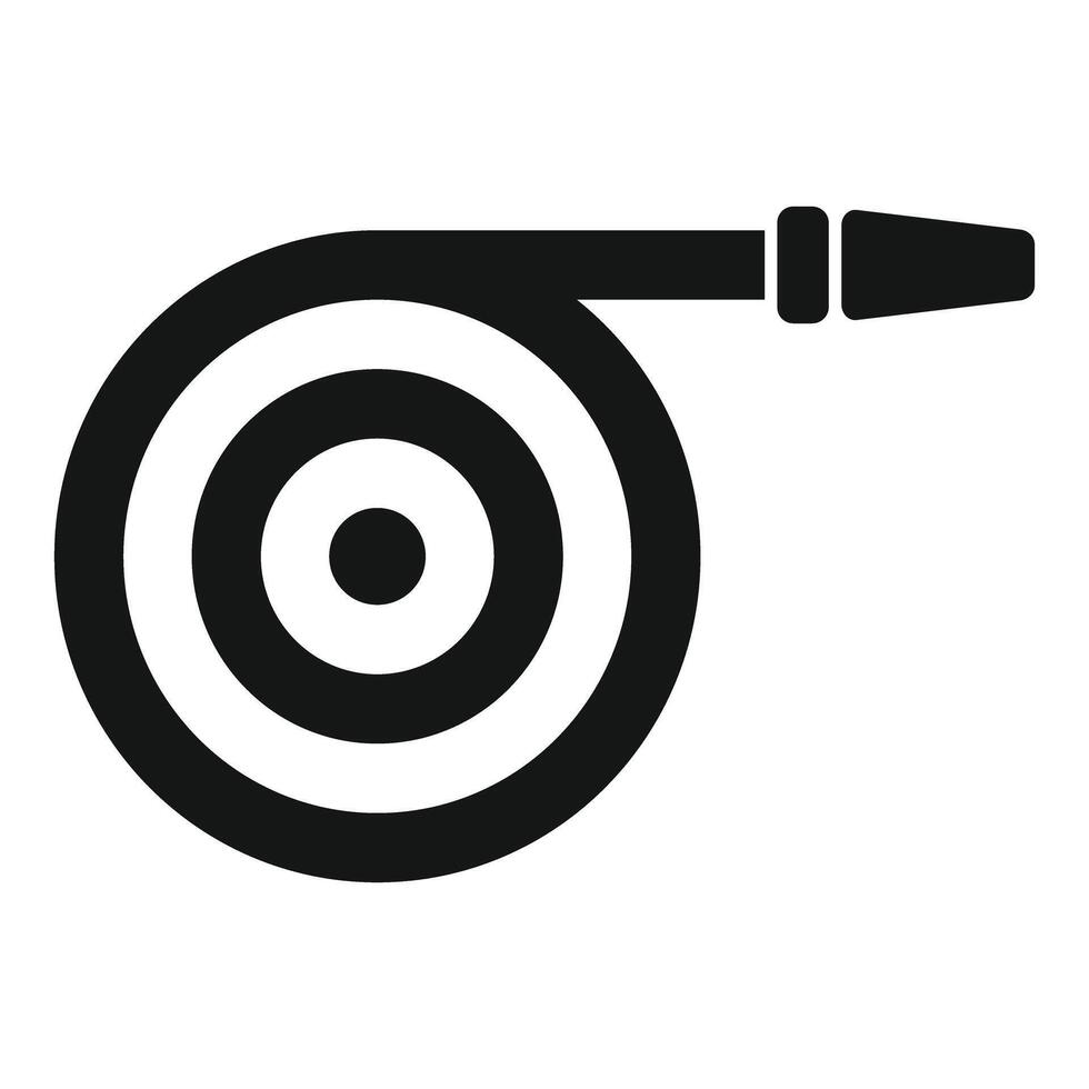 Fire hose extending outward forming a spiral shape icon vector