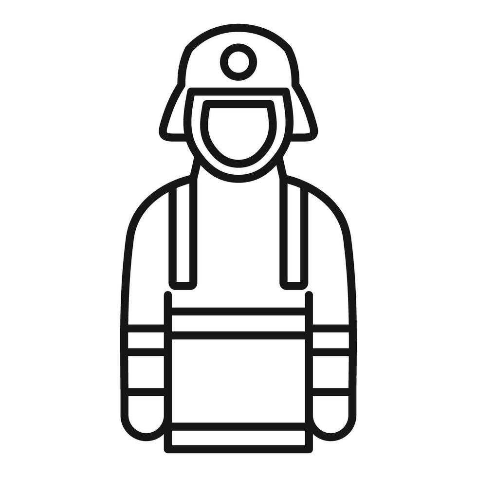 Fireman wearing protective clothes and helmet is standing vector