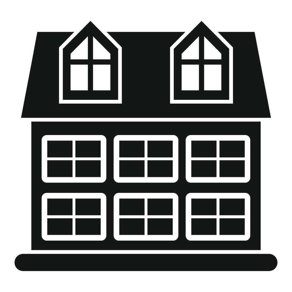 Two storey house with attic windows presenting modern architecture vector