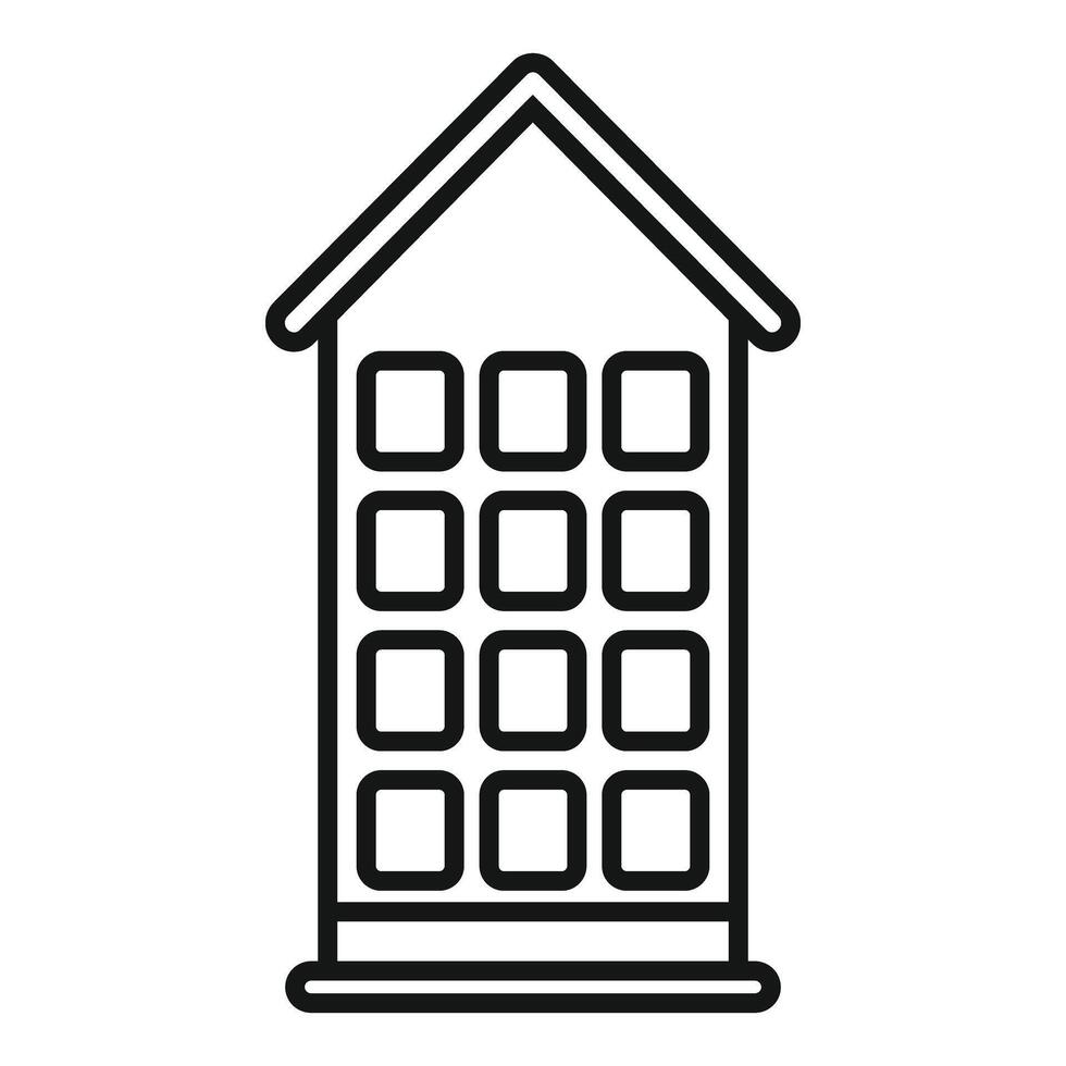Building with roof windows representing office workplace icon vector