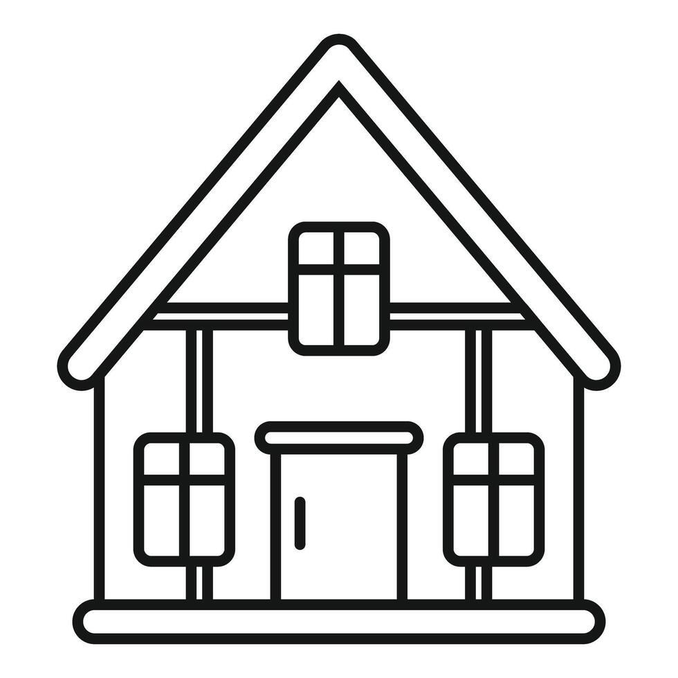 Modern private house with big windows having two floors standing on foundation vector