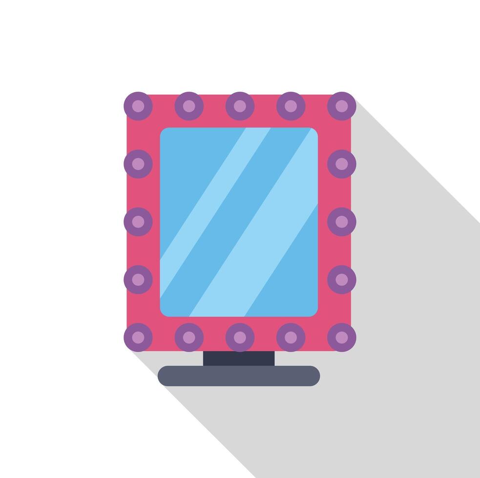 Square makeup mirror with light bulbs for makeup application vector