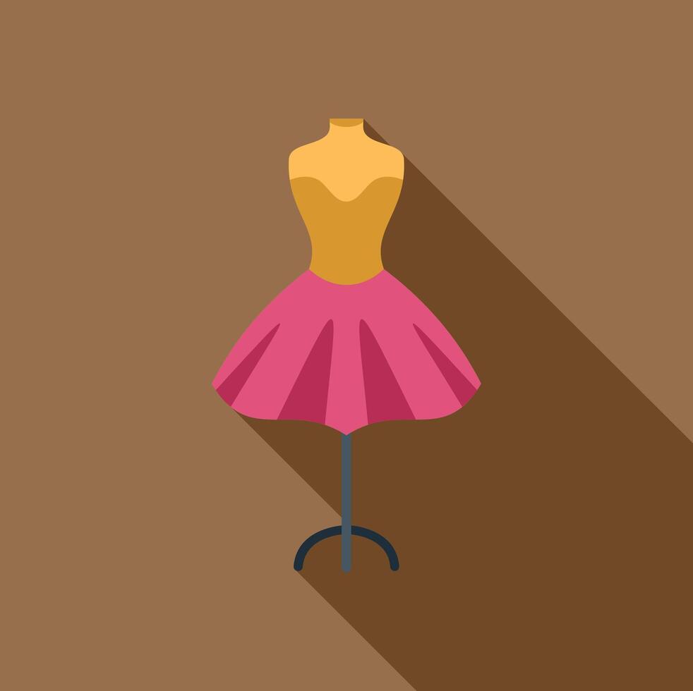 Pink skirt displayed on mannequin with long shadow vector