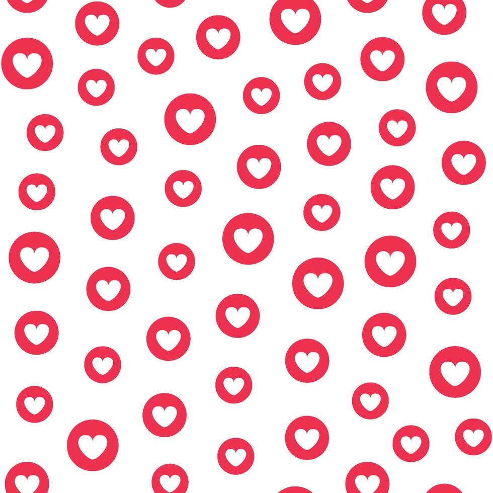 simple seamless pattern of heart shapes inside red circles vector