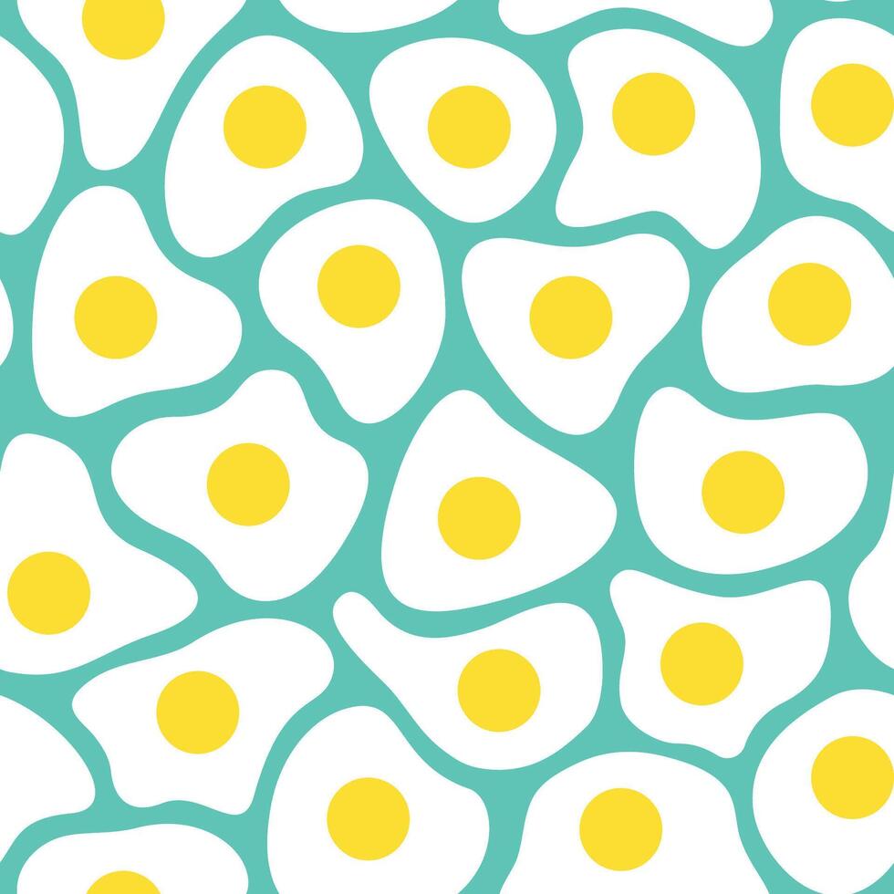 Seamless pattern of flat design style eggs on a blue background vector