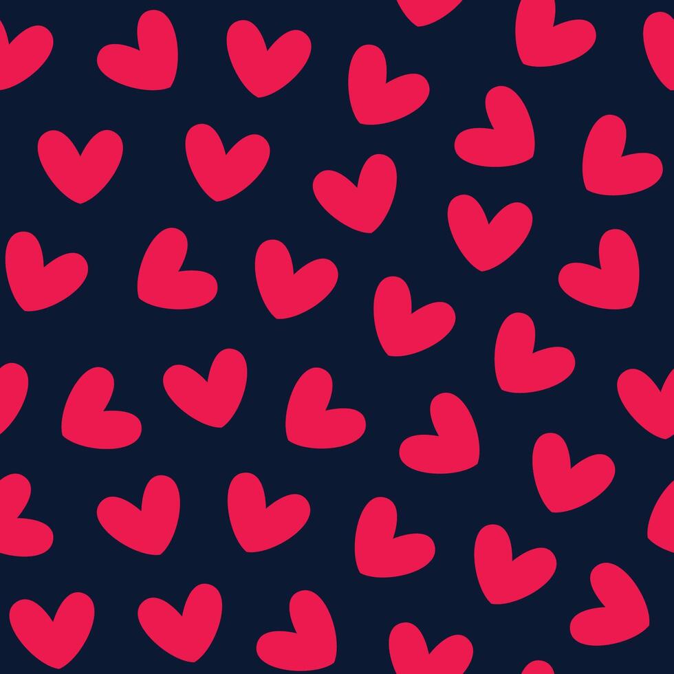 simple seamless pattern, heart repeating pattern on dark backgroundt vector
