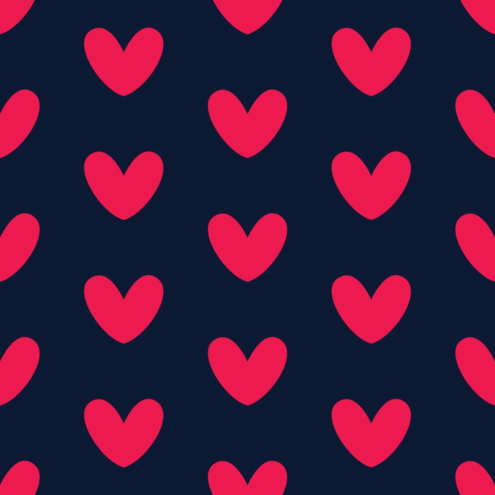 simple seamless pattern, heart repeating pattern on dark background vector