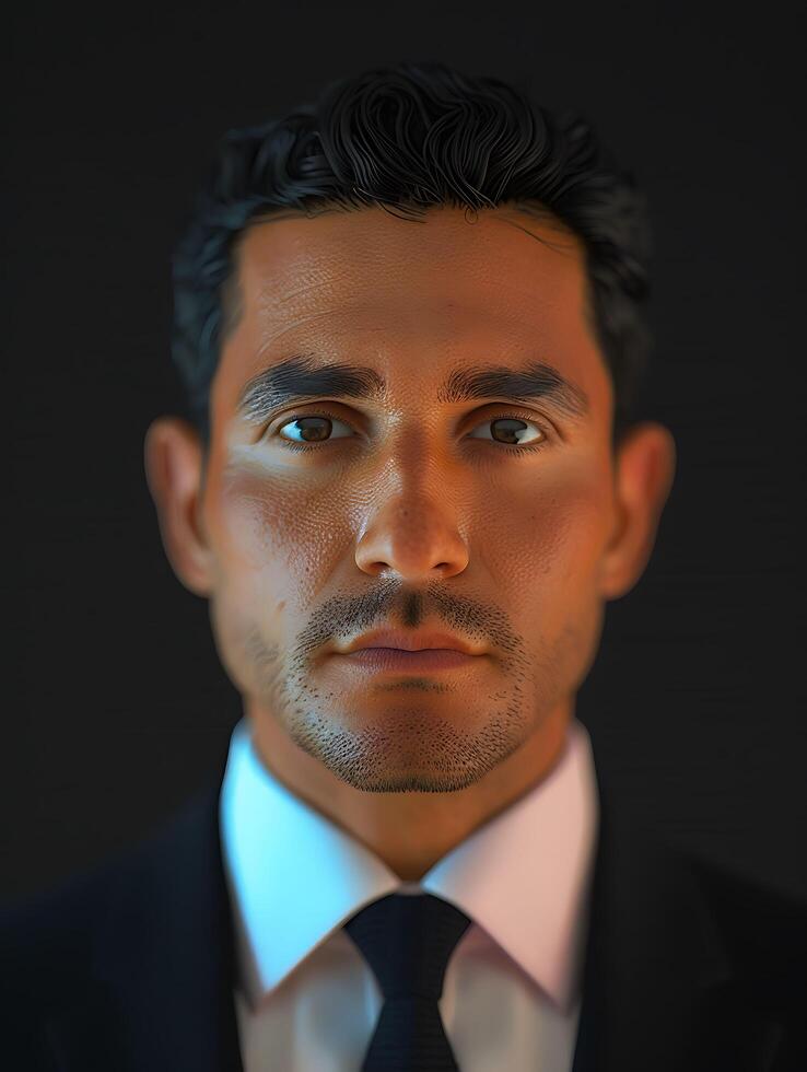 A man in a suit and tie looking at the camera photo