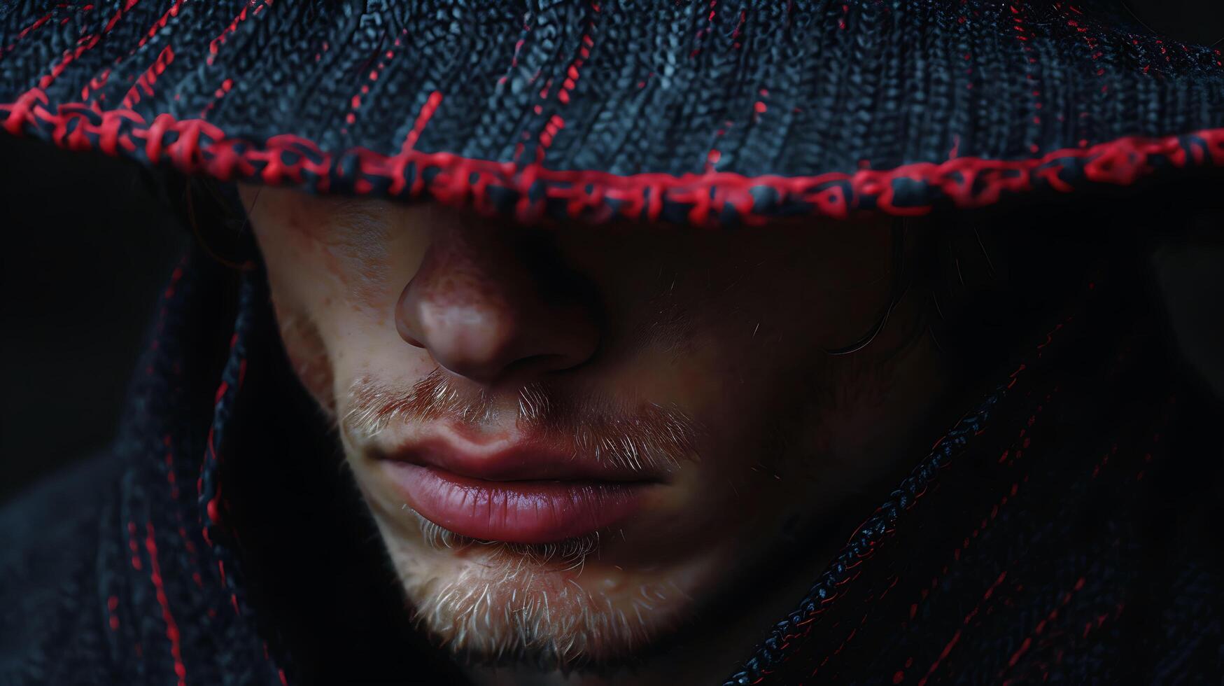 a man wearing a hat and a scarf photo
