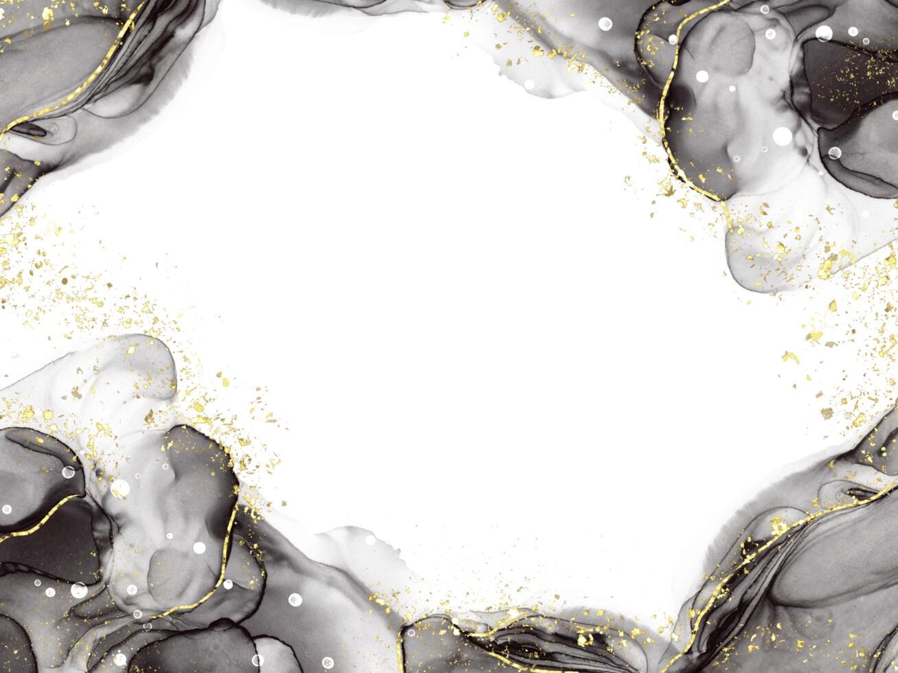 Black gold alcohol ink texture background photo