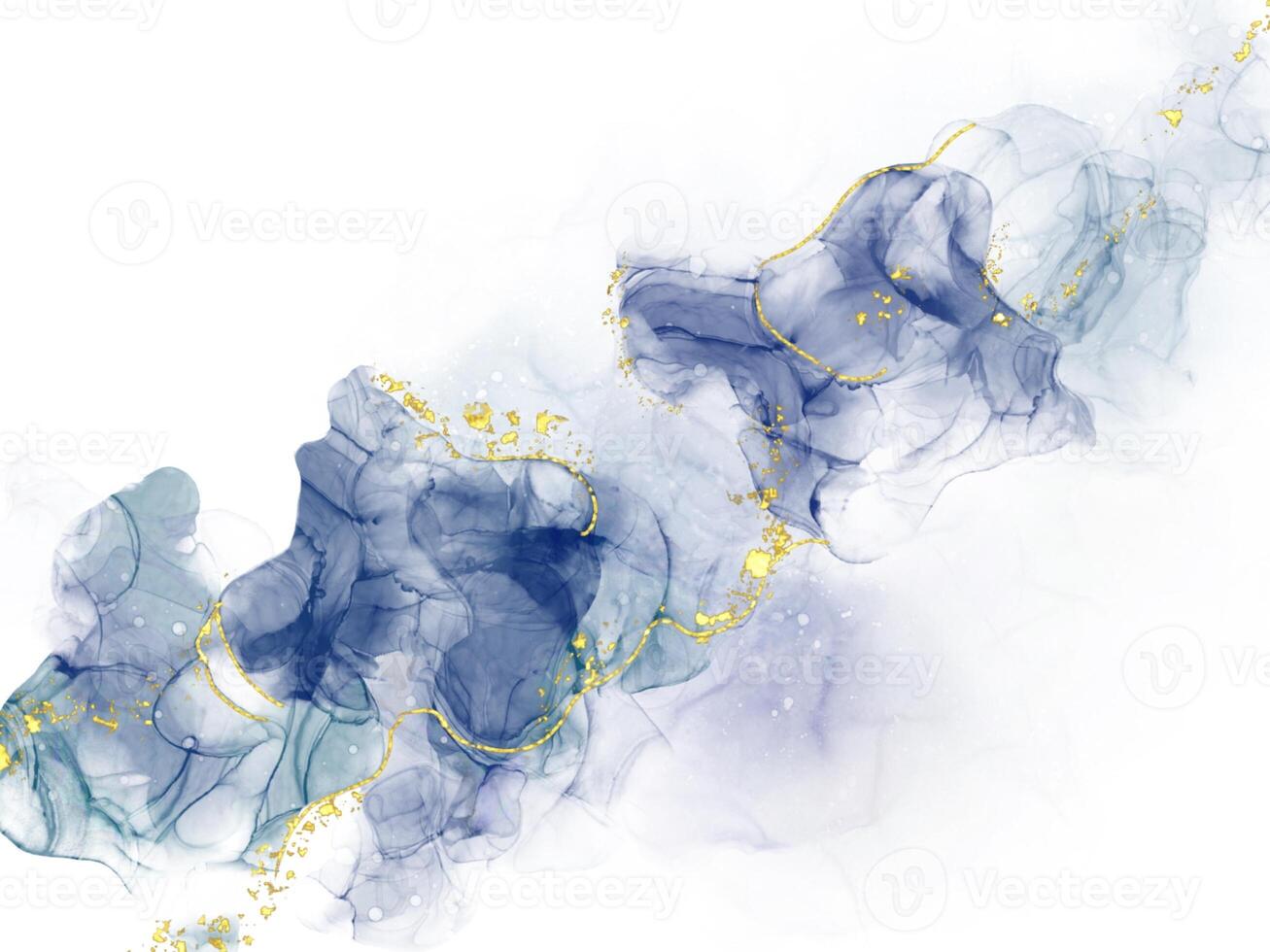 Blue gold alcohol ink texture background photo