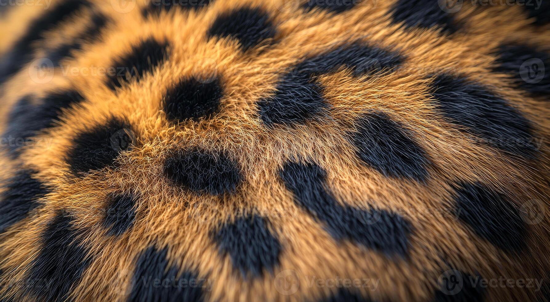 A close up of a tiger's fur with black and brown spots. The fur is very soft and fuzzy photo